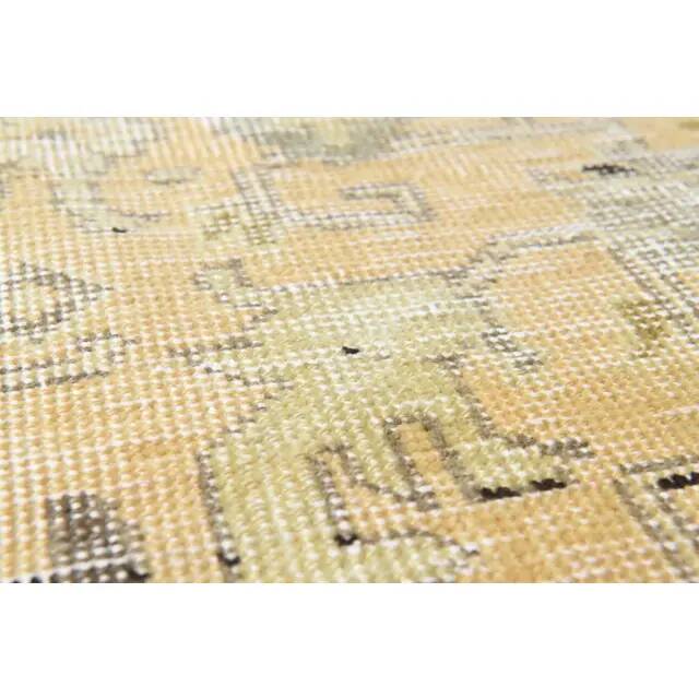 1970s Vintage Persian Handmade Wool Cotton Yellow Area Rug 283x386