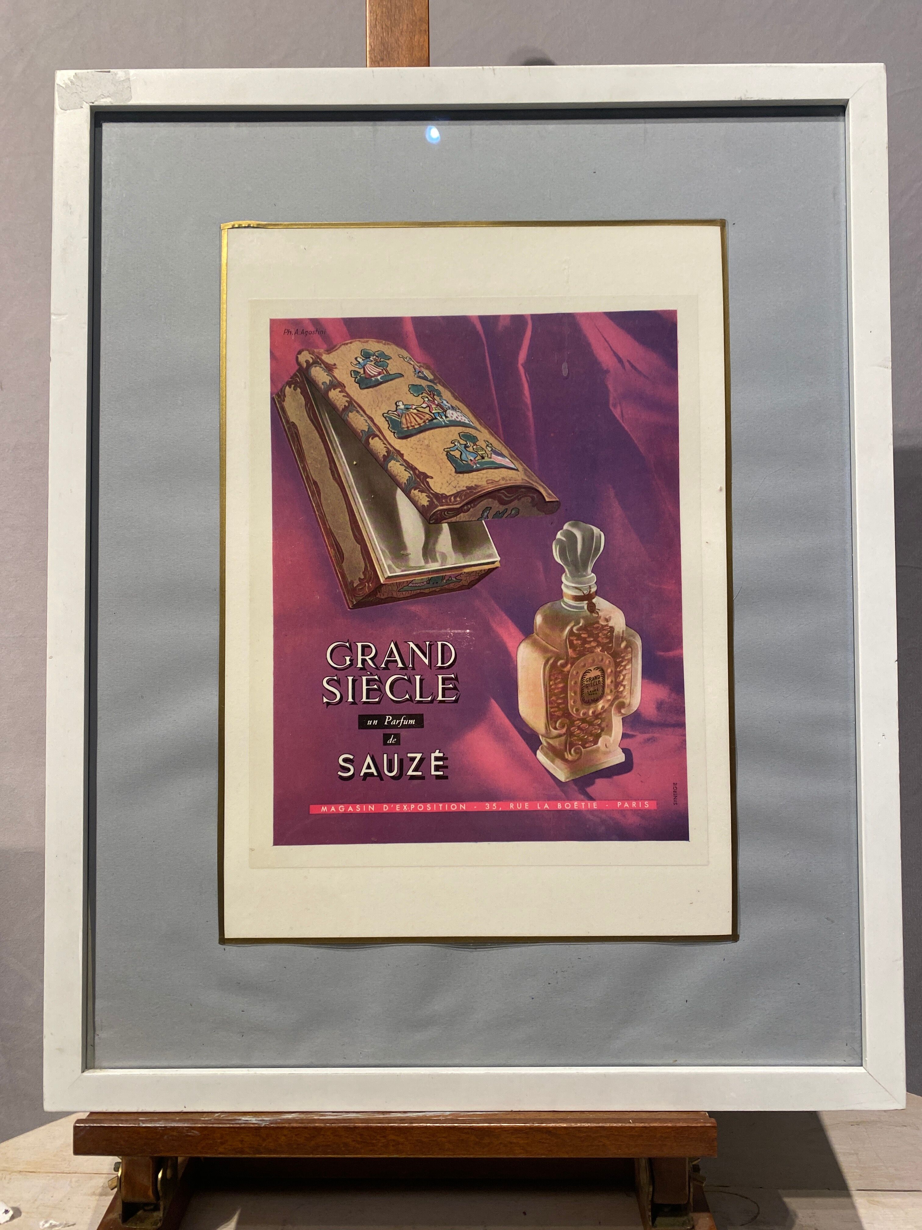 Framed edition for the perfume grand sciscle , sauze.