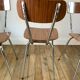 Trio of chairs in icy brown formica 70s