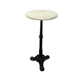 French Bistro Side Table Marble Top, mid-century