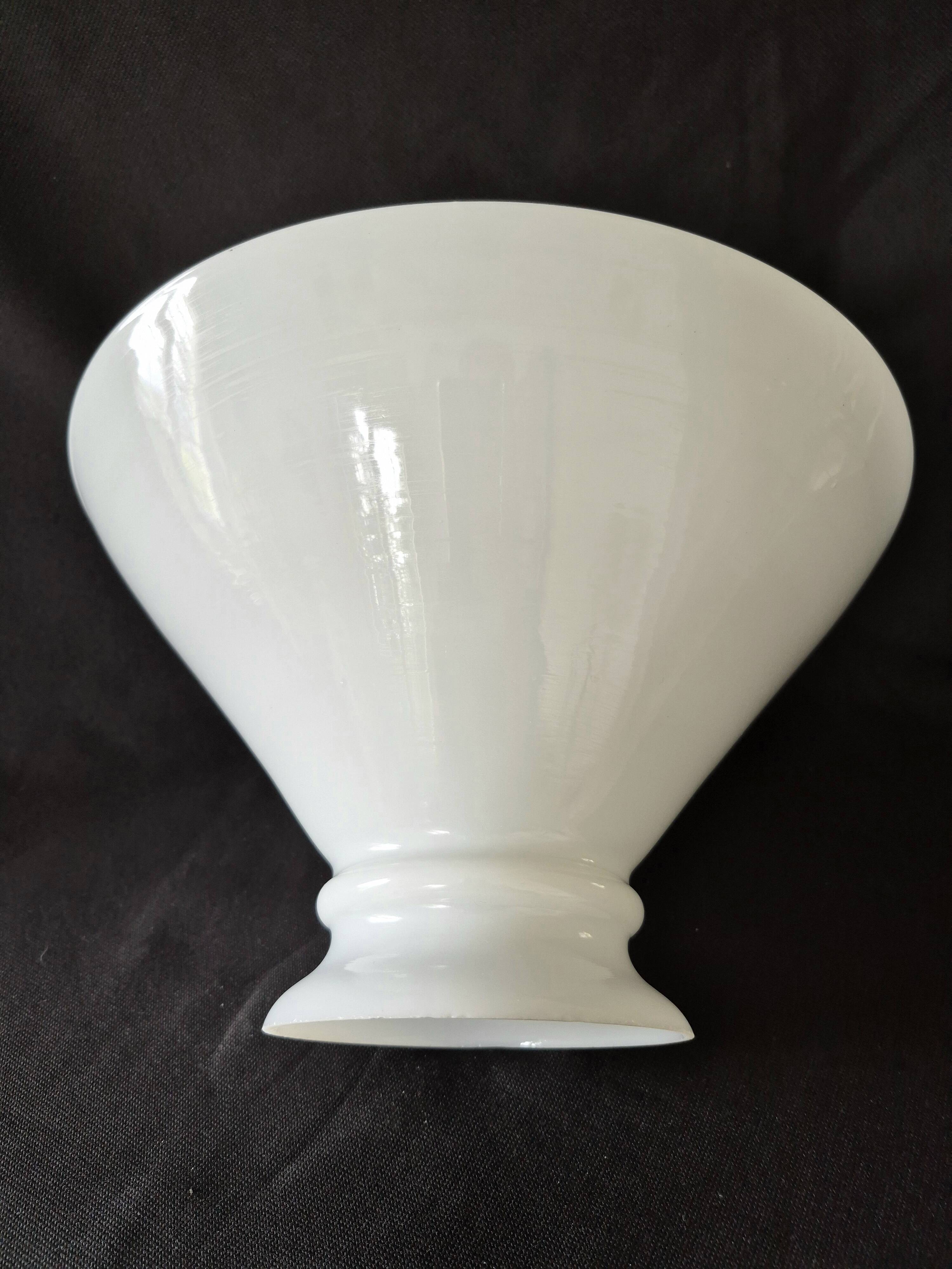Large vintage white opaline lampshade suspension from the 1940s/50s Ø30cm