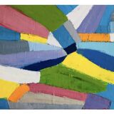 Abstract oil painting with a knife