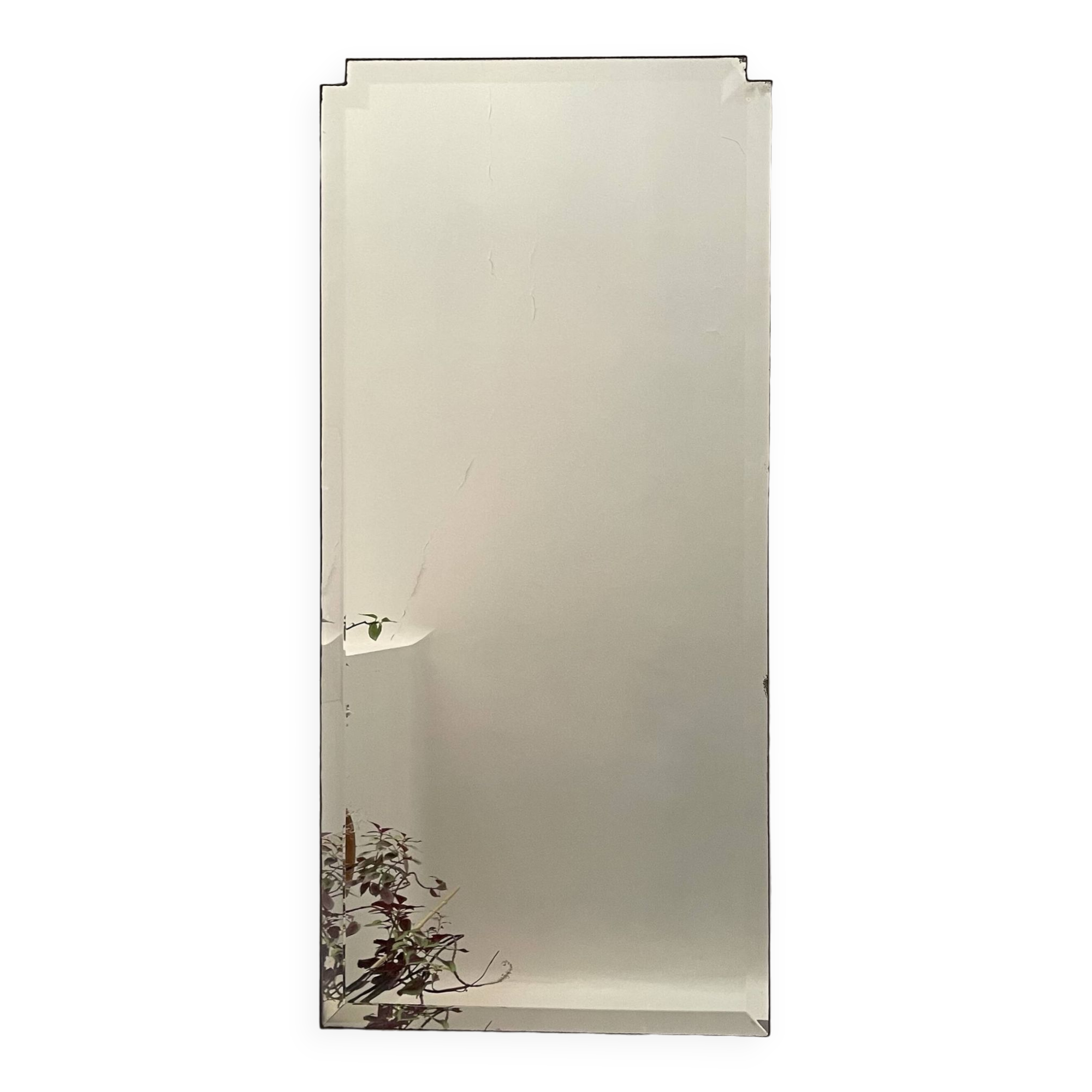 Large old beveled mirror 68x150cm