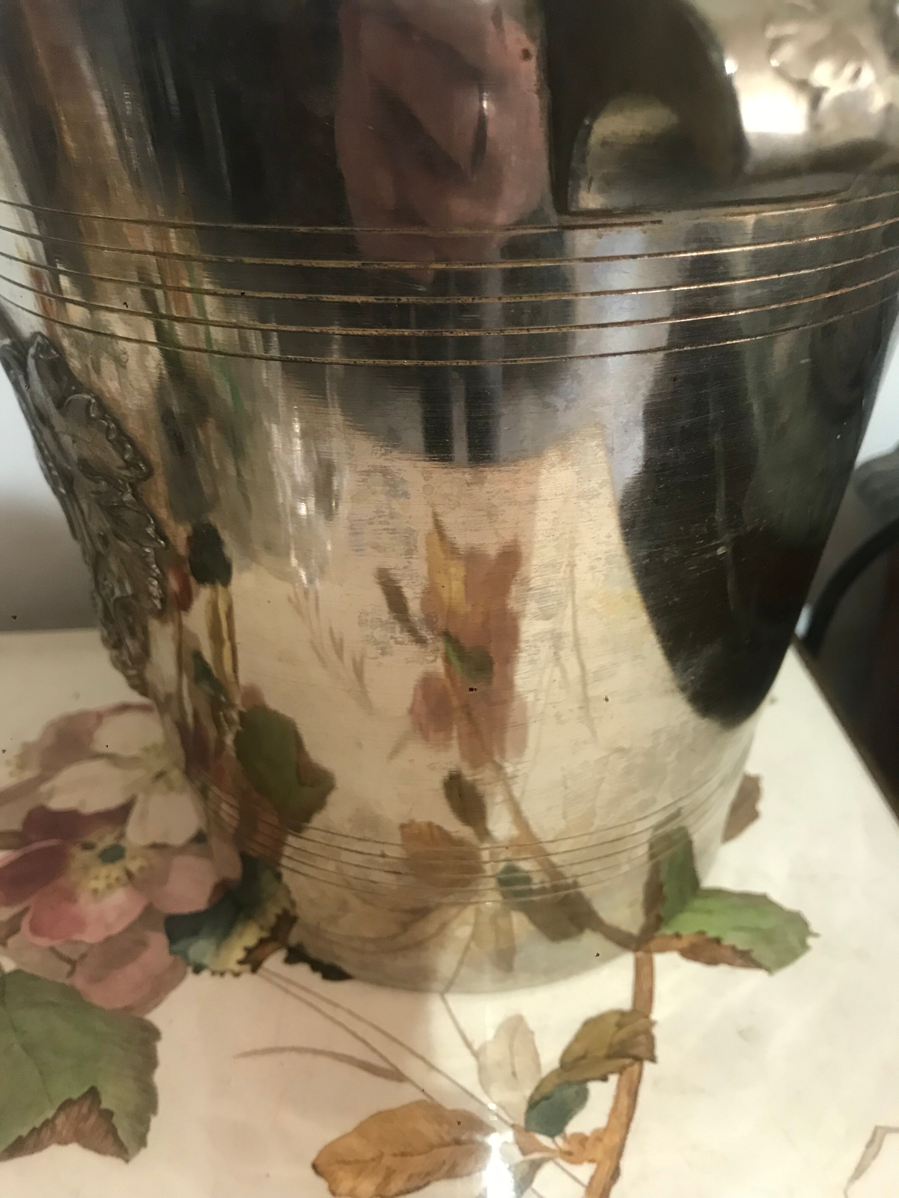 Silver metal champagne bucket