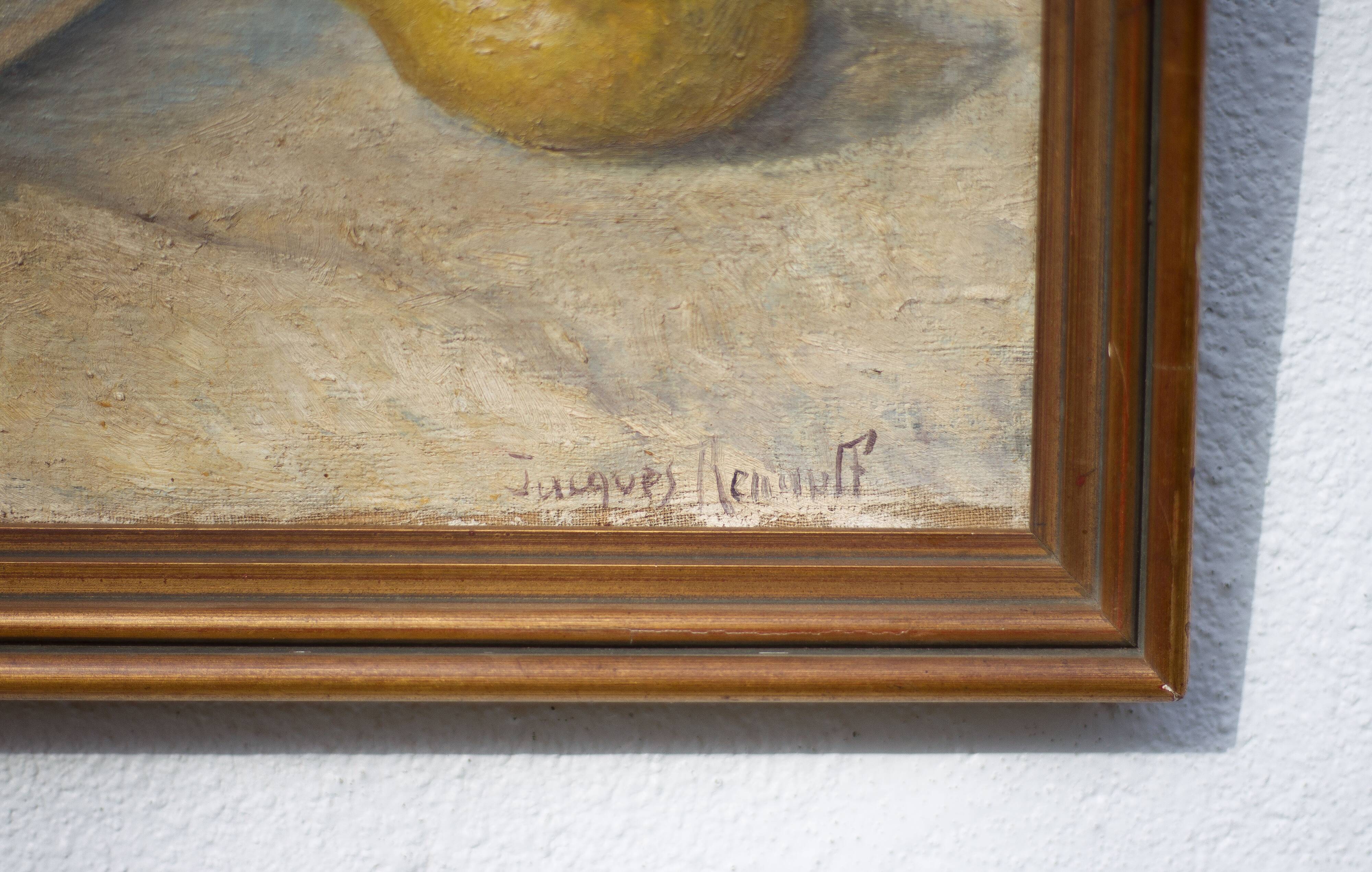 Vintage painting, still life fish painting, signed painting, wall decoration, home decor