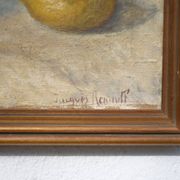 Vintage painting, still life fish painting, signed painting, wall decoration, home decor