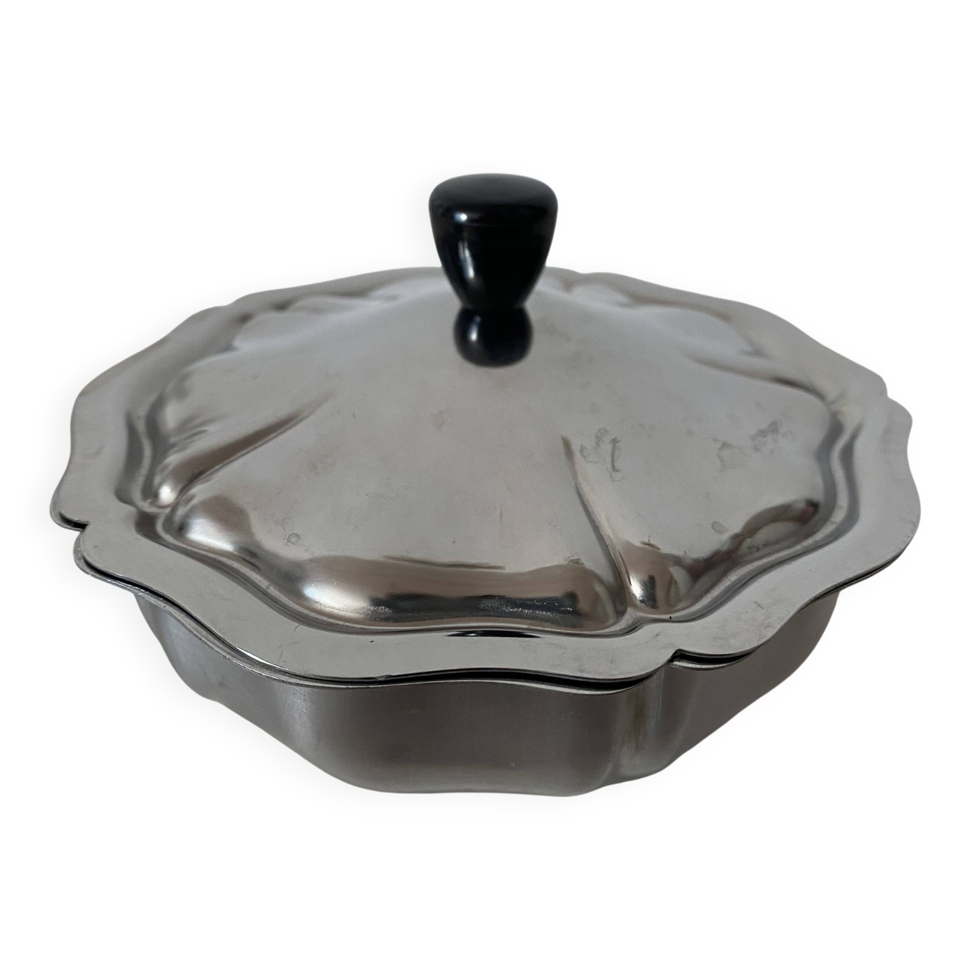 Vintage stainless steel sugar bowl