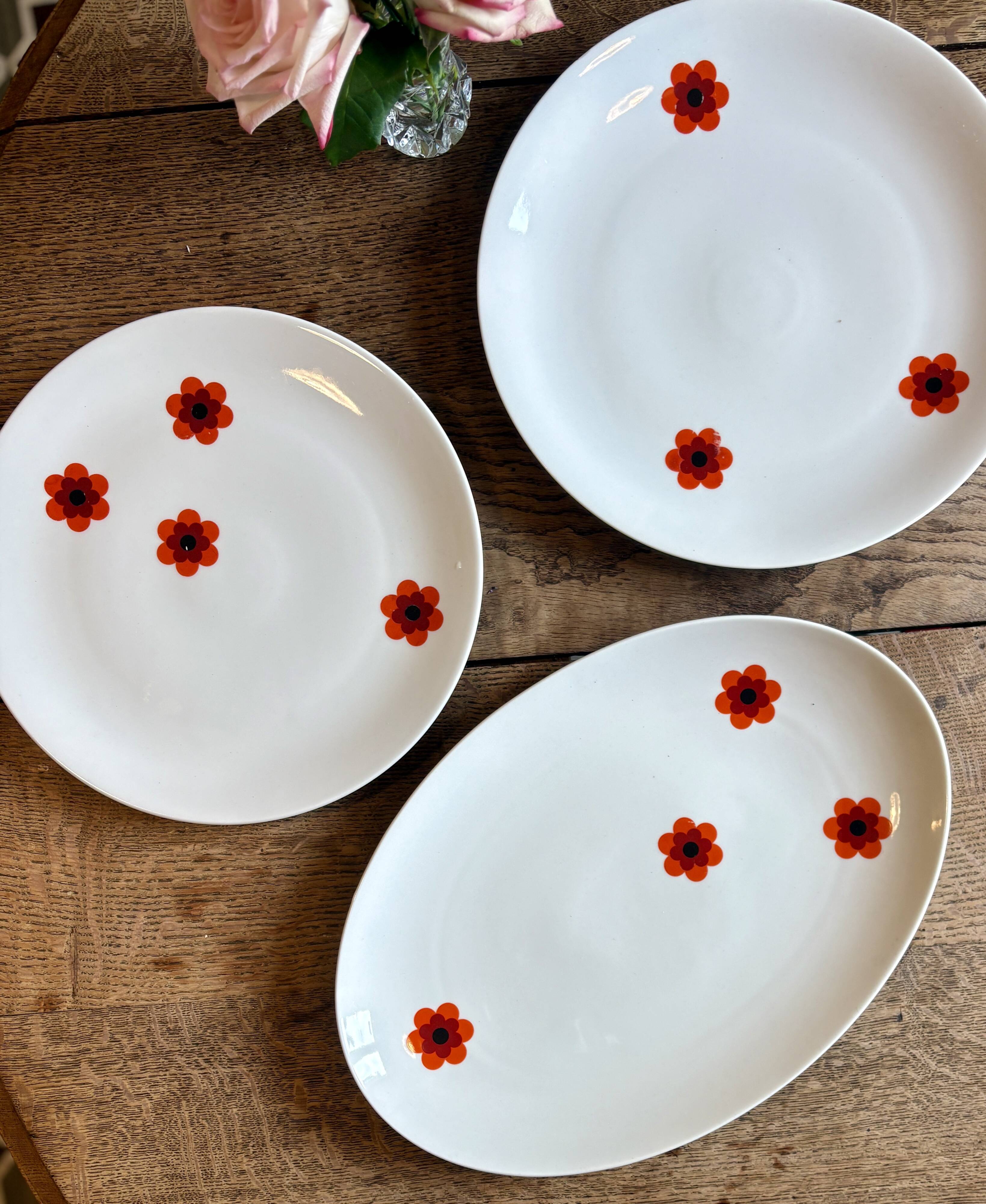 Lot de 3 plats de service vintages Scherzer Bavaria