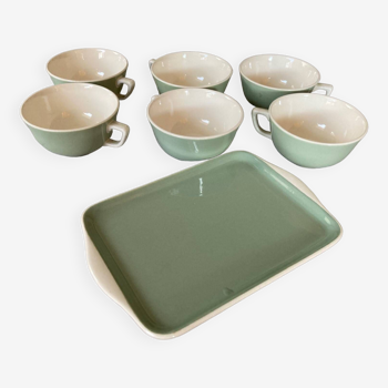 Villeroy & Boch tasses à café couleur vert céladon Vintage et petit plateau