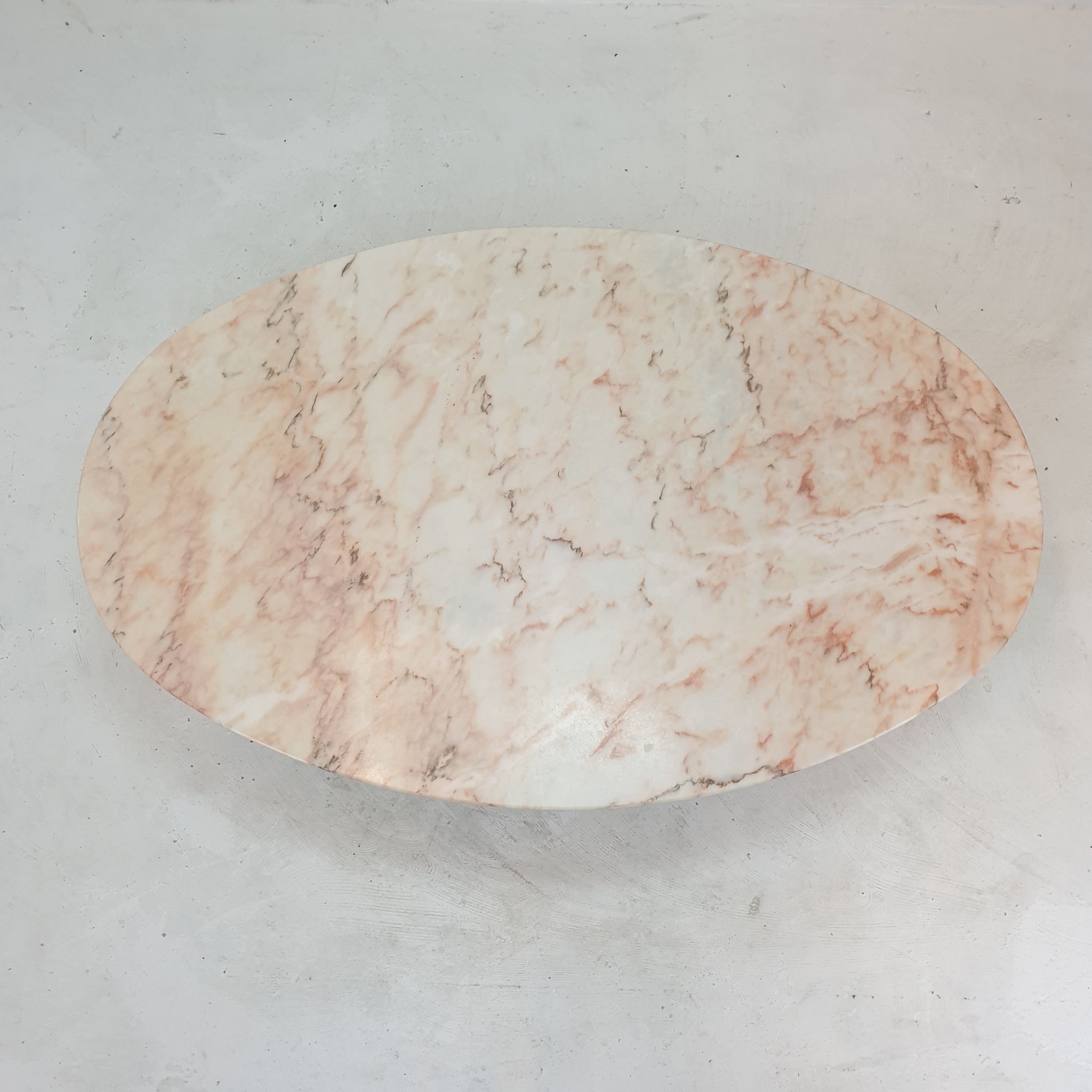Italian marble oval coffee table, 1970's