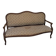 Moulded wooden bench with floral upholstery – Old-fashioned charm