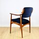 Danish office armchair vintage - navy blue