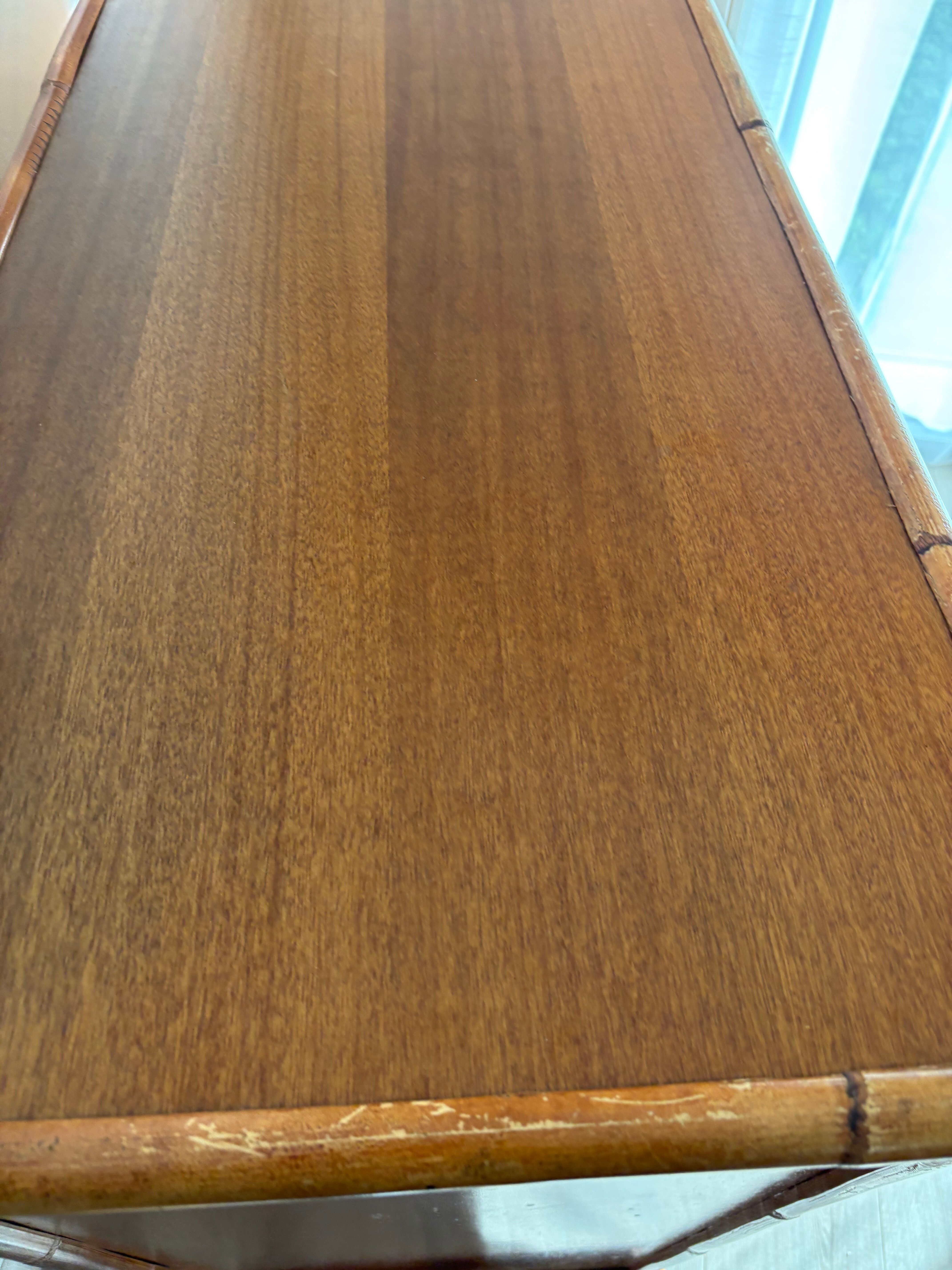 Commode dalvera 1970 meuble bar bambou et bois
