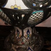 Vase potiche  en ceramique et argent orientaliste Maroc