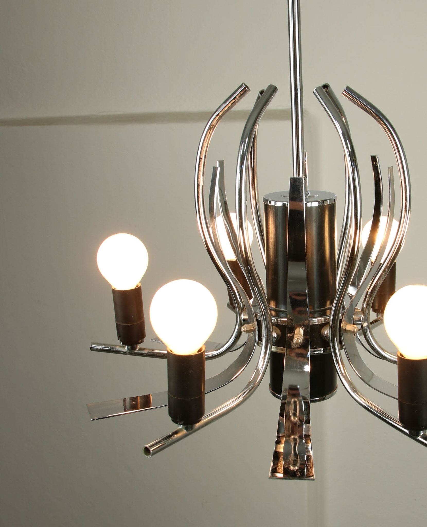 Lustre vintage en forme de cygne chromé, années 70