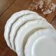 Set of 6 Sarreguemines ivory flat plates
