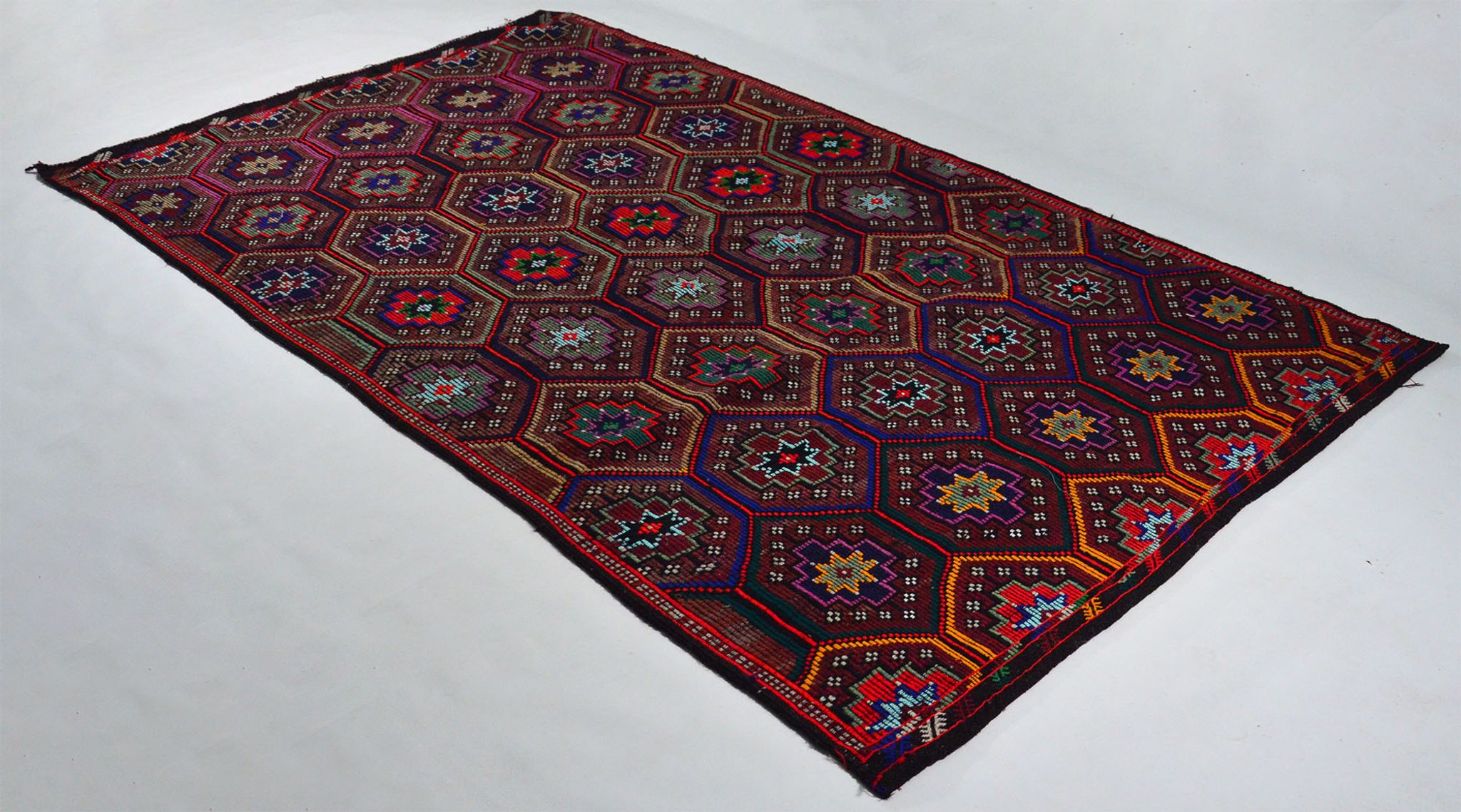 Tapis kilim anatolien fait à la main 318 cm x 193 cm