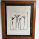 Flowers black and white framed print