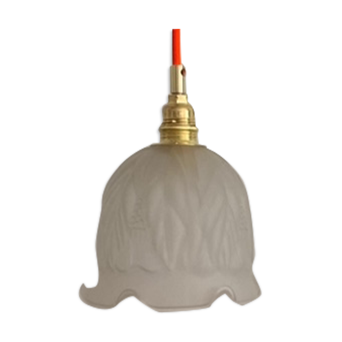 Art Deco pendant lamp in frosted glass