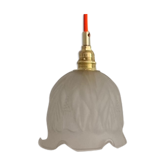 Art Deco pendant lamp in frosted glass