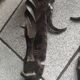 Pair of steel and glass torchieres circa 1950