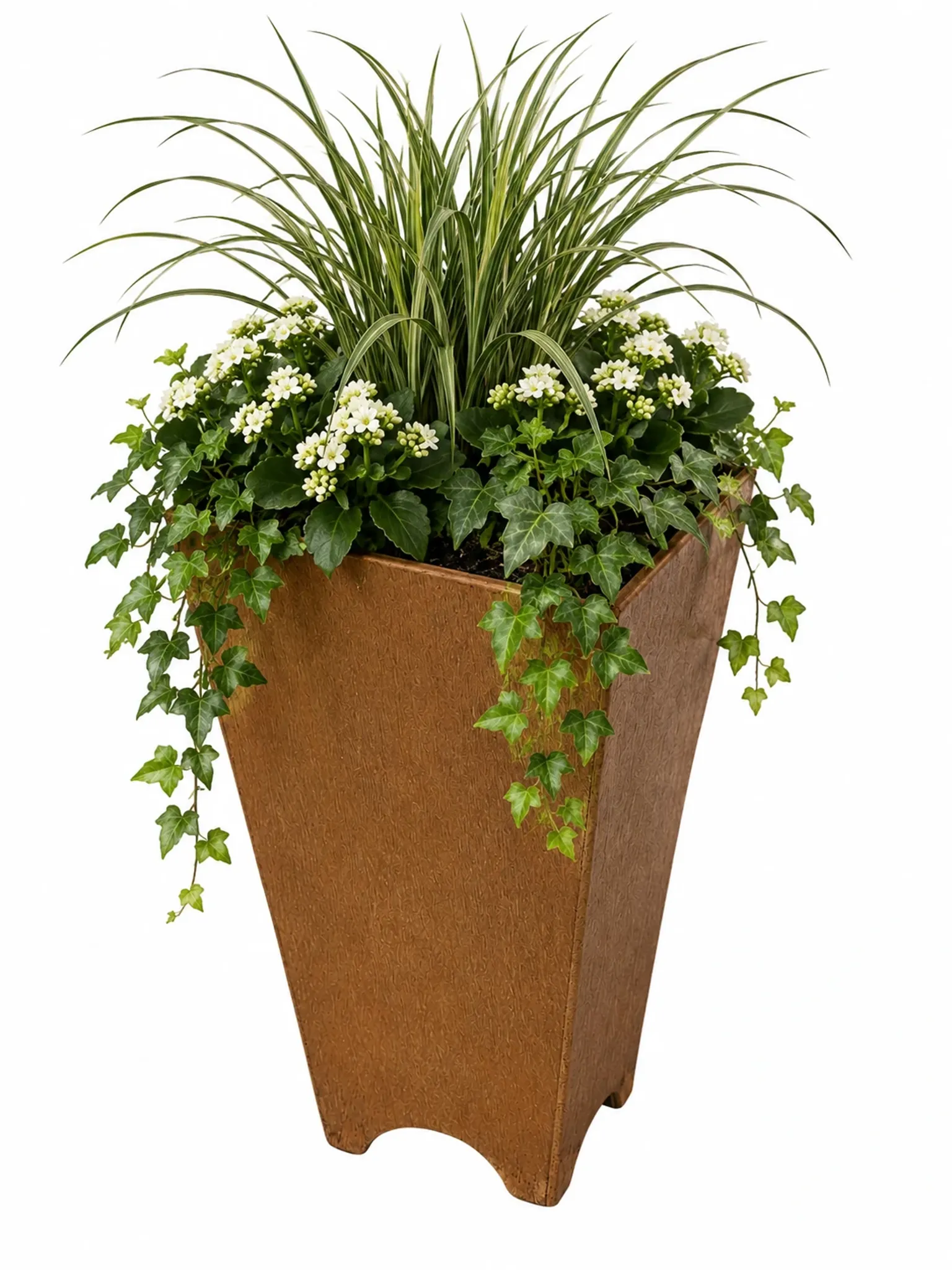 Jardinière en bois minimaliste, géométrique vintage