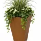 Vintage wooden planter with a minimalist, geometric design