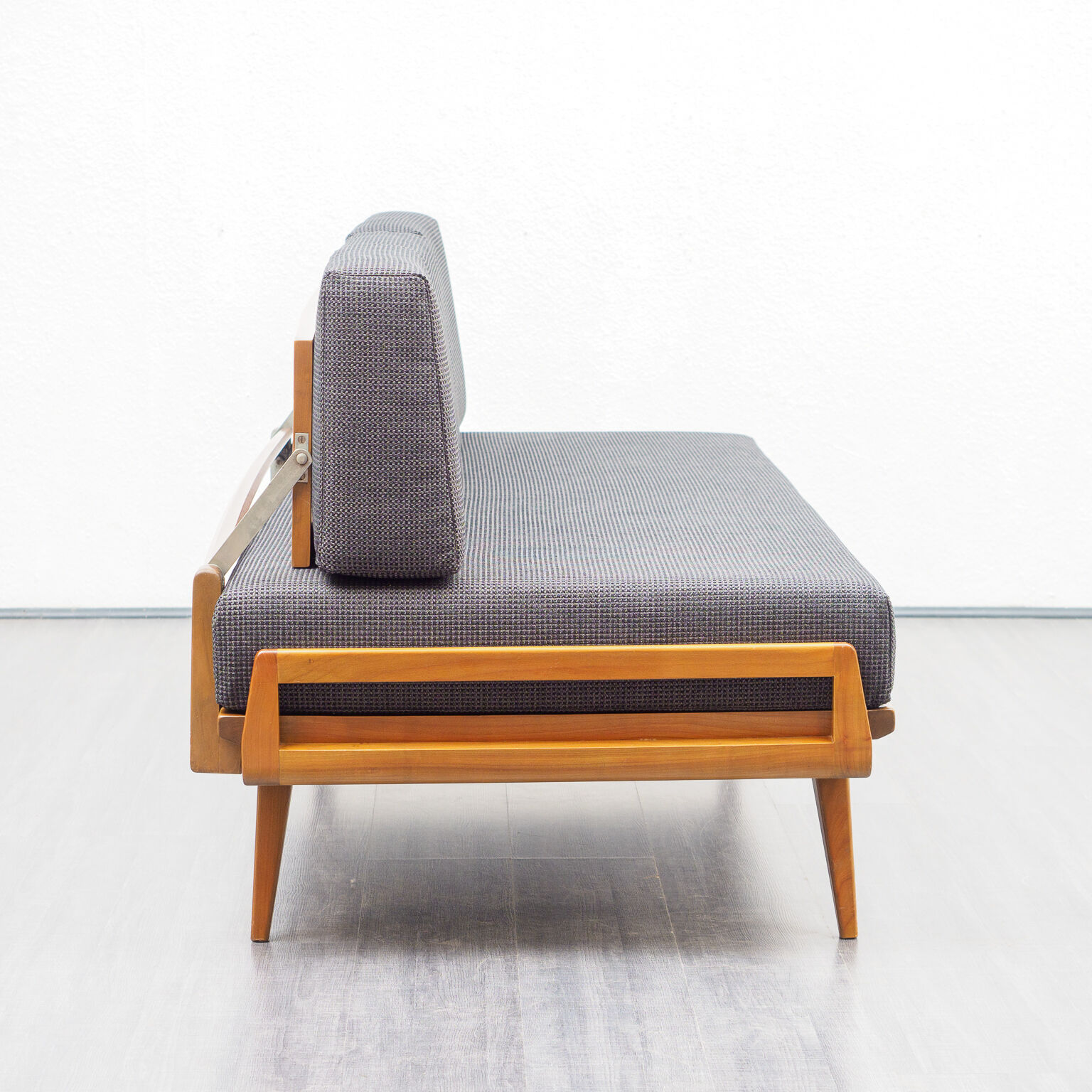 Daybed couch, 50s, walnut, redone