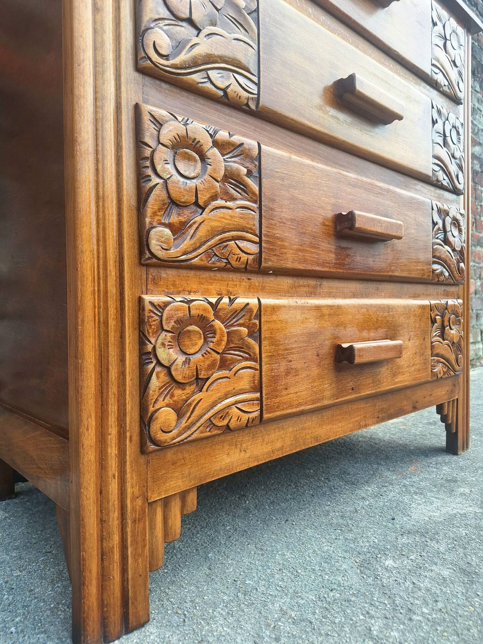 Art Deco chest of drawers, vintage antique furniture
