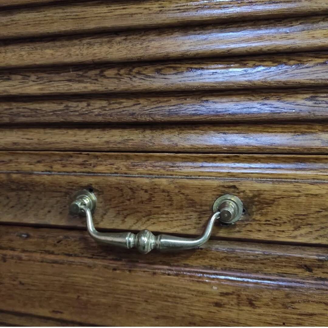 Antique Tambour Cabinet | Rolling Shutter Cupboard | Classic Filing Cabinet