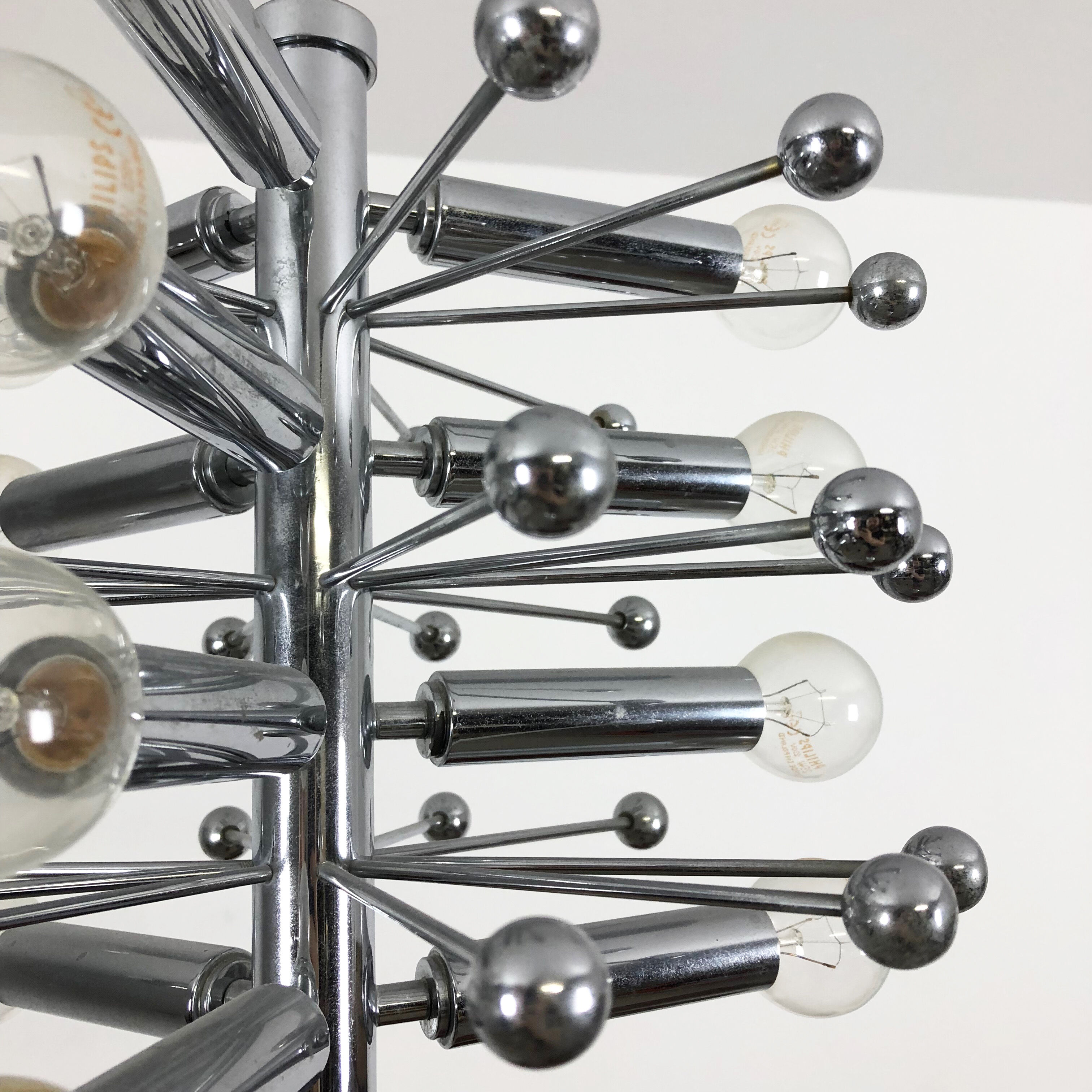Modernist Chrome Sputnik Hanging Light, Cosack Lights 1970s, Germany