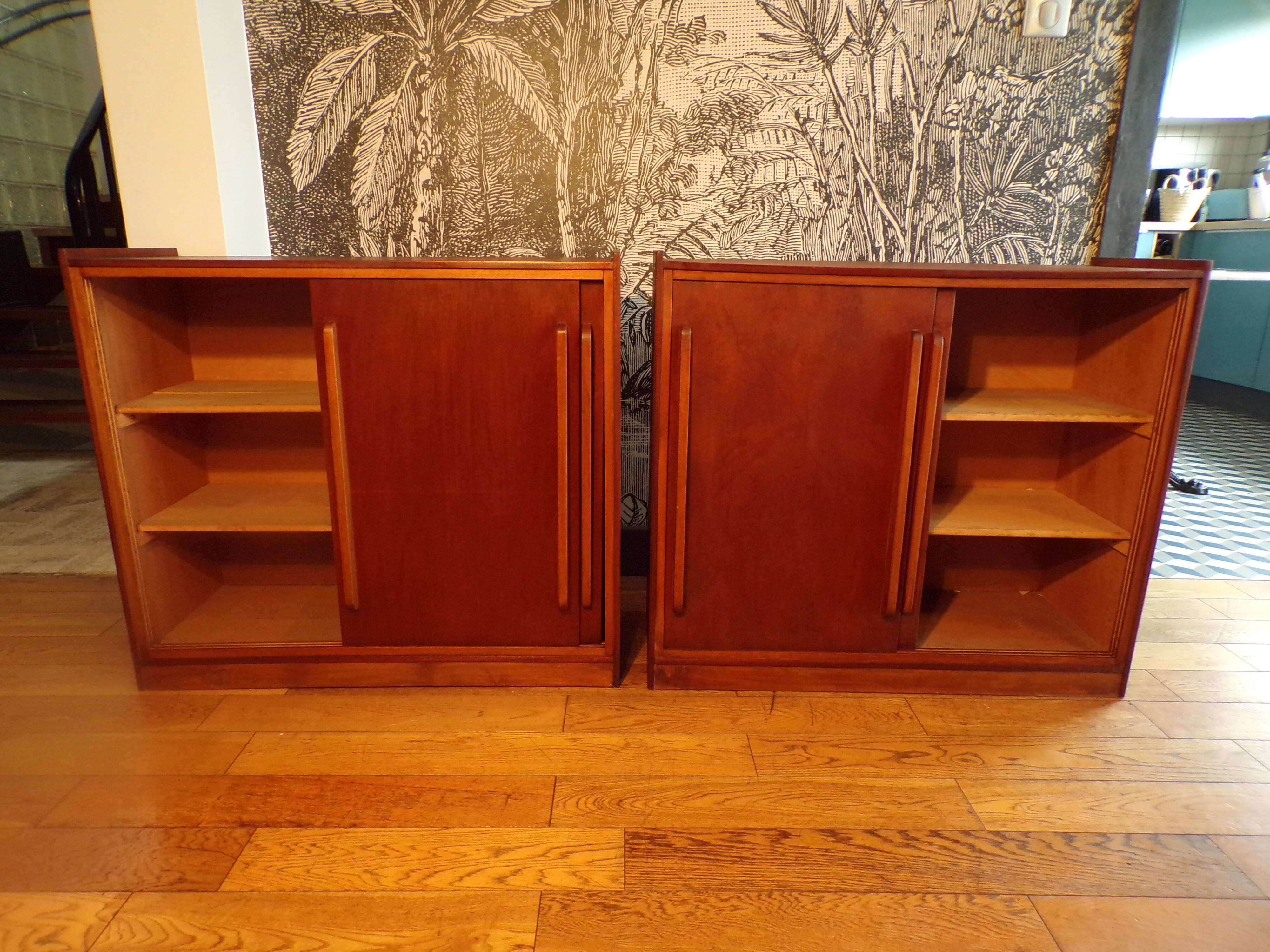 Duo of trade furniture with sliding doors