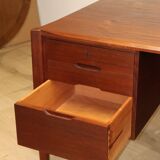 Vintage desk by Wilhelm Renz in double-sided teak, 1960s