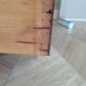 Empire/Restoration style console table with scrolled ends, mirrored back, and claw feet.