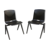 Pair of vintage chairs compass legs galvanitas s22
