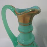 Pair ewers in green opaline oil-bitter wine