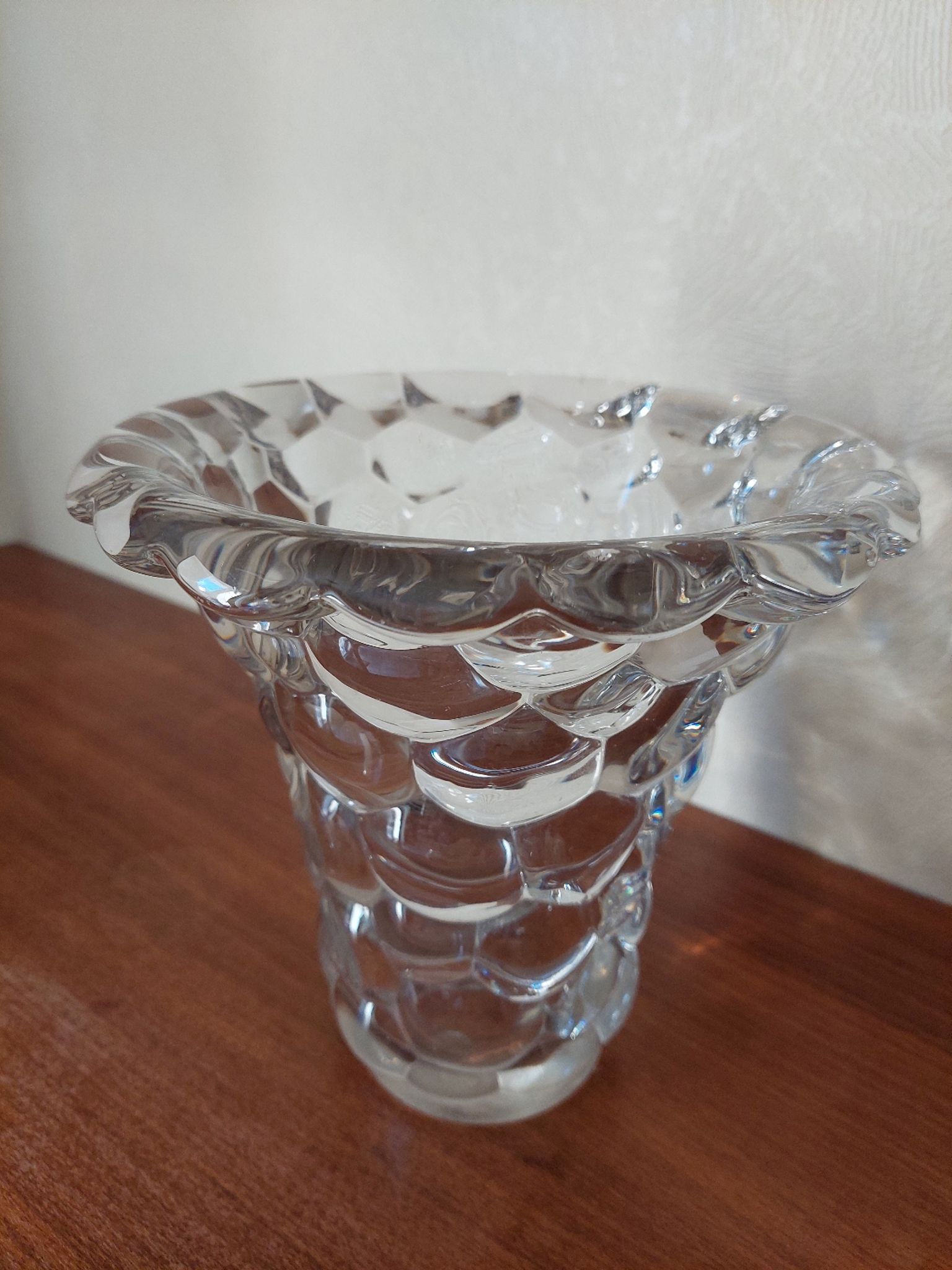 Vase en cristal transparent Pierre D'Avesn , Art Deco