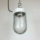 Suspension en porcelaine blanche vintage avec verre dépoli, années 1970