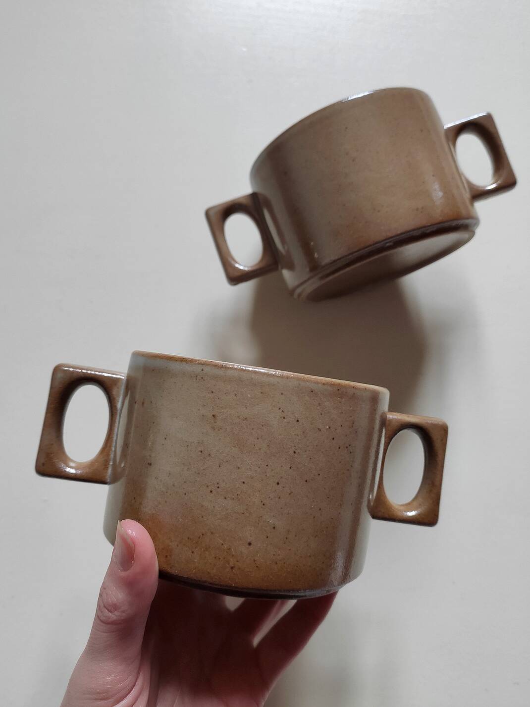 Brenne grand feu stoneware mug/bowl duo