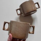 Brenne grand feu stoneware mug/bowl duo