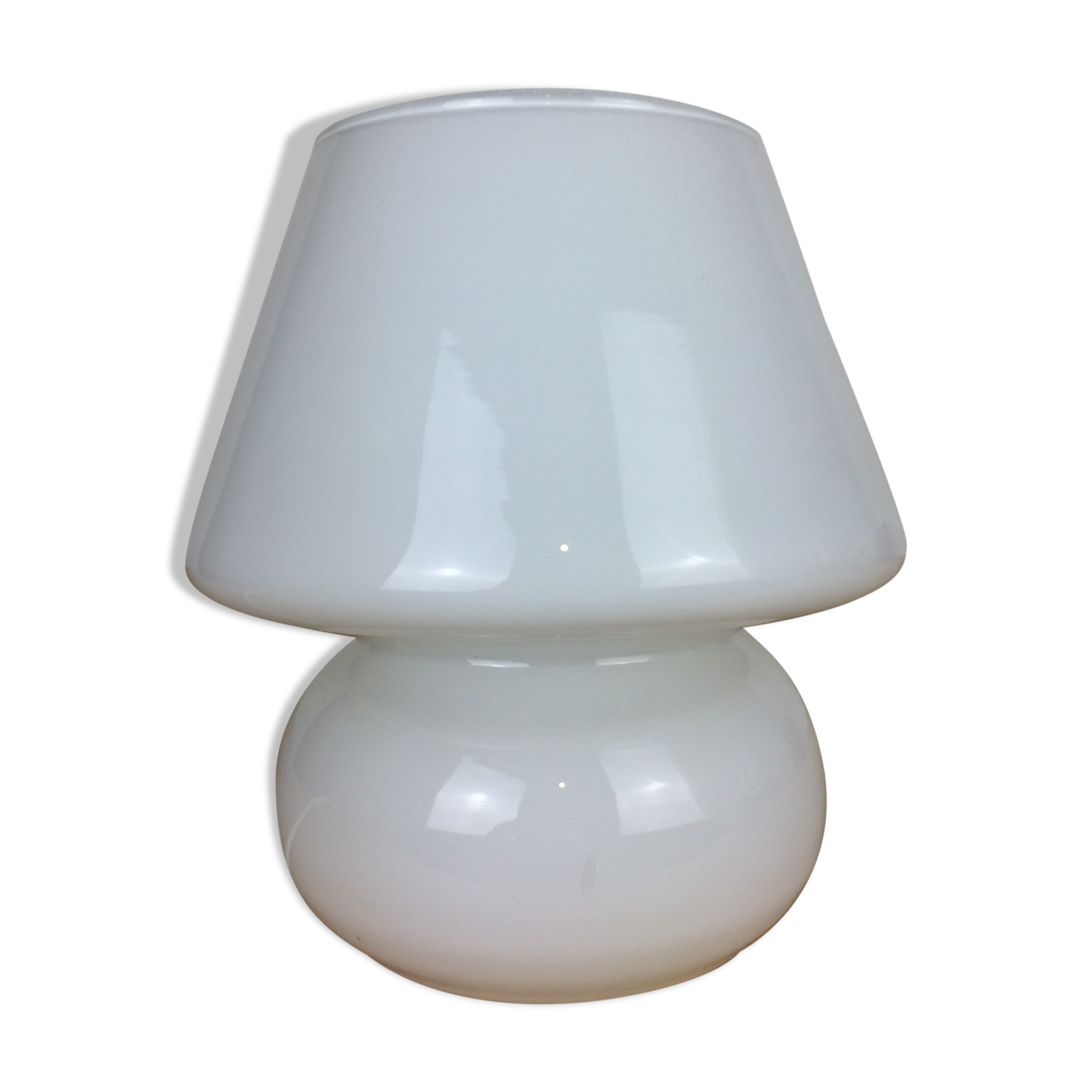 Mushroom lamp white glass Italy