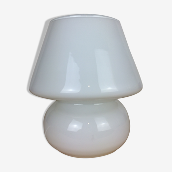 Mushroom lamp white glass Italy