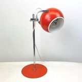1960 - Italian orange eyeball desk lamp - adjustable globe