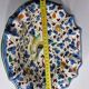 Deruta enameled ceramic bowl with bird decoration, 28 cm