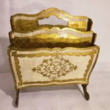 Magazine holder florentin gilded wood