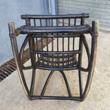 Rocking-chair en rotin noir