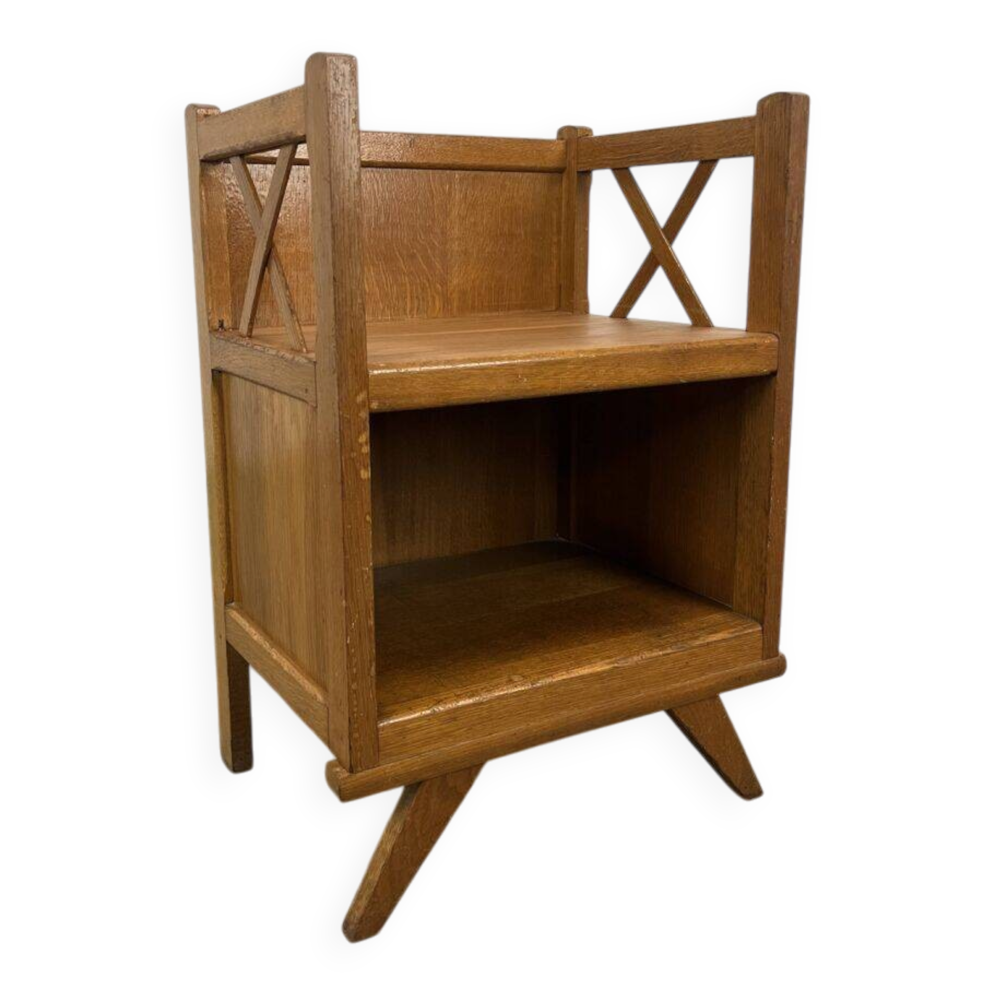 Table de chevet croisillons bois années 50