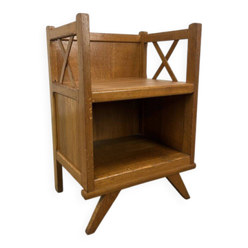 Table de chevet croisillons bois années 50