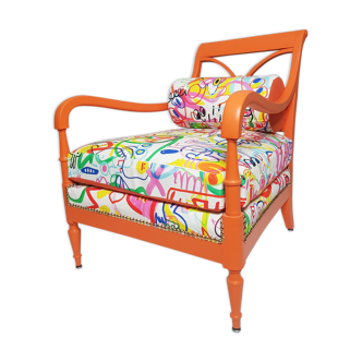 Former colonial style armchair restyled