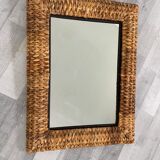 Antique woven wicker mirror 53x71cm